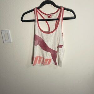 Pink and white puma tank top